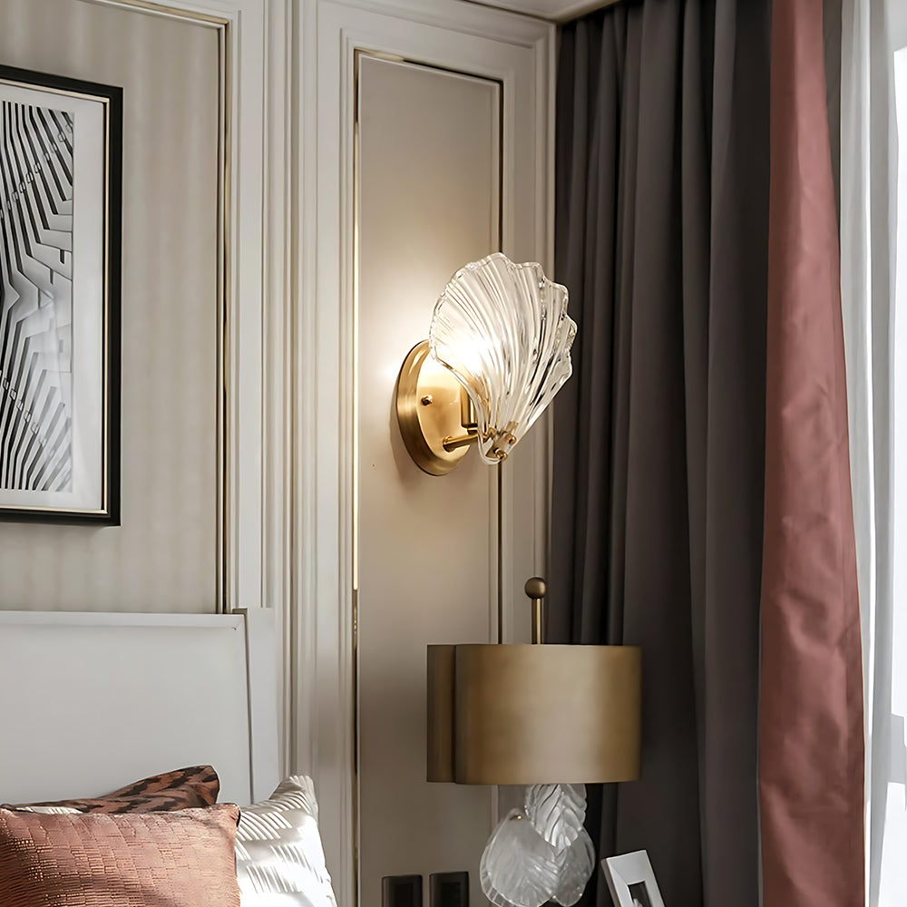 Wandlamp Schelp Glas Metaal LED Kust Luxe Slaapkamer Hal Badkamer Modern | Sansoti