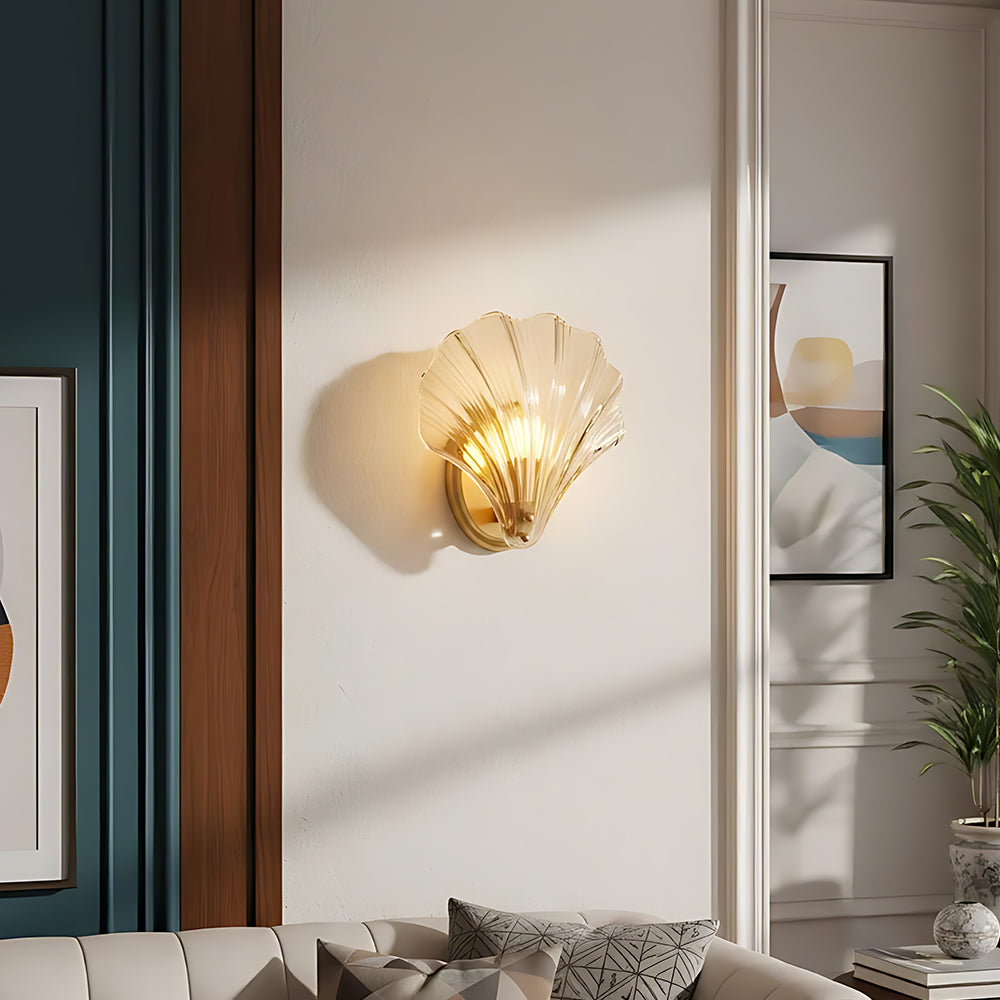 Wandlamp Schelp Glas Metaal LED Kust Luxe Slaapkamer Hal Badkamer Modern | Sansoti