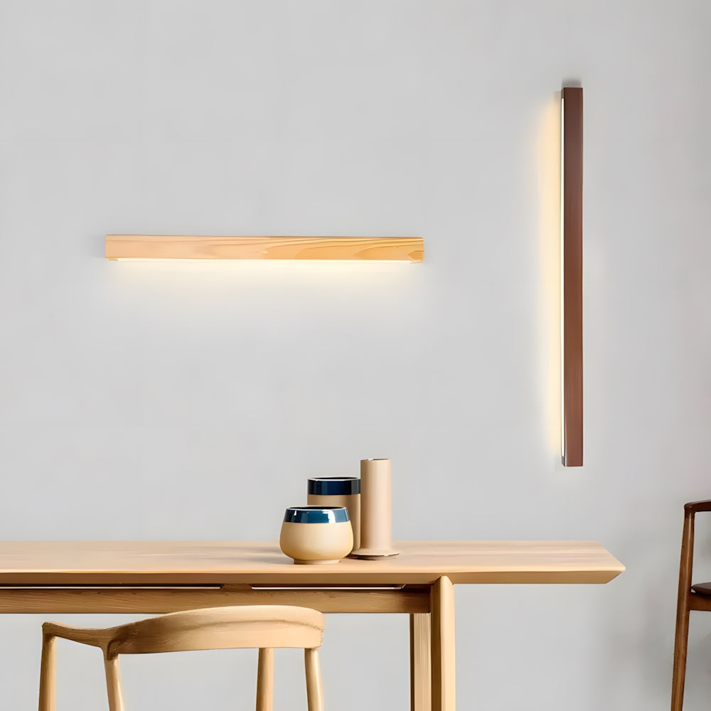 Hölzerne Wandlampe mit Spiegel LED Bad Schlafzimmer Küche Rund Acryl | Restfield