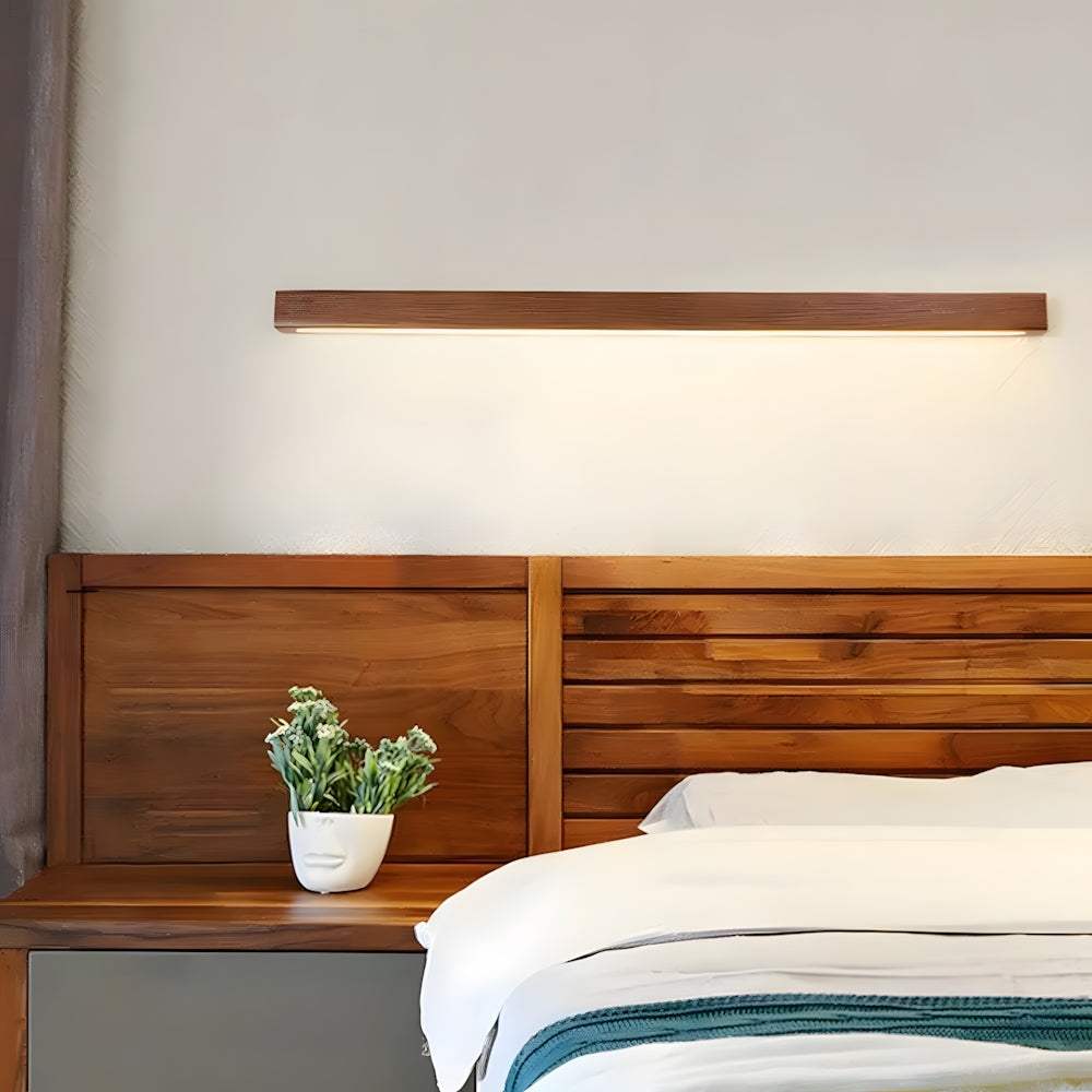 Hölzerne Wandlampe mit Spiegel LED Bad Schlafzimmer Küche Rund Acryl | Restfield