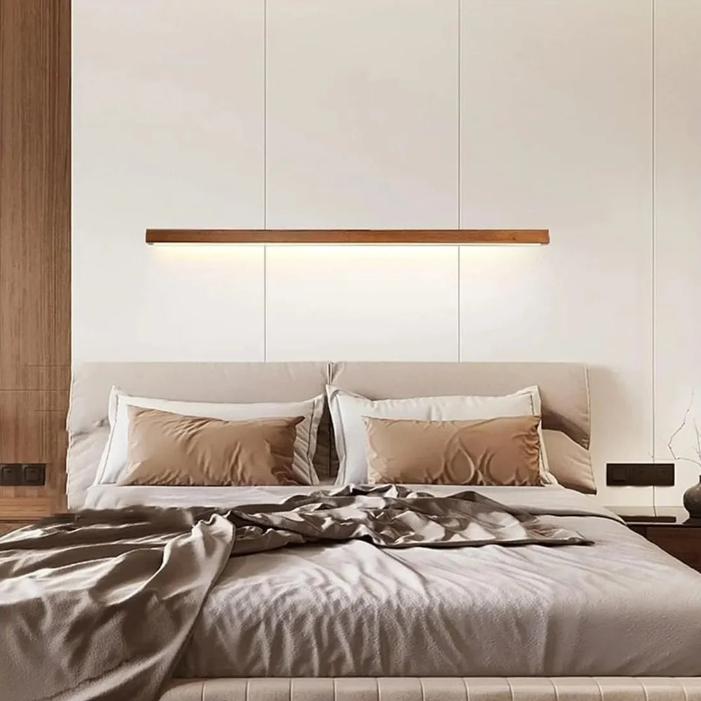 Hölzerne Wandlampe mit Spiegel LED Bad Schlafzimmer Küche Rund Acryl | Restfield