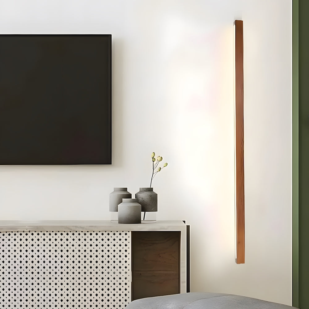 Hölzerne Wandlampe mit Spiegel LED Bad Schlafzimmer Küche Rund Acryl | Restfield