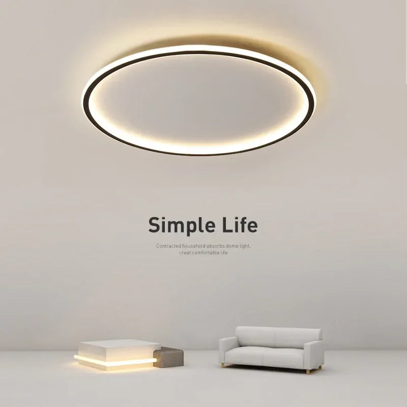 Dimbare LED Plafondlamp Rond Warm Wit 3000K Aluminium Acryl Woonkamer Eetkamer Gang Modern Minimalistisch Design | Sansoti