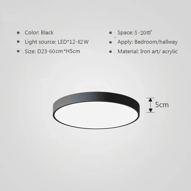 Kleurrijke Plafondlamp Rond LED Ultradun Design voor Woonkamer Slaapkamer Studeerkamer Gang Modern Interieur Verlichting Scandinavisch | Sansoti