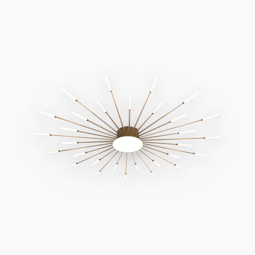 LED Chandelier Ceiling Light Unique Starburst Sputnik, Black/Gold