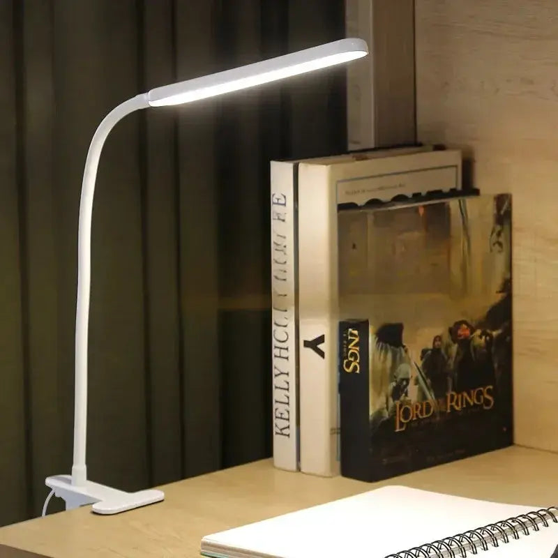LED Klemlamp met Zwanenhals en Dimfunctie – 3 Lichtkleuren en 10 Helderheidsniveaus – Flexibele USB Bureaulamp voor Lezen en Werken | Sansoti