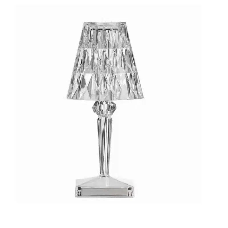Draadloze LED Tafellamp met Kristalgeslepen Finish Transparant Oplaadbaar | Sansoti