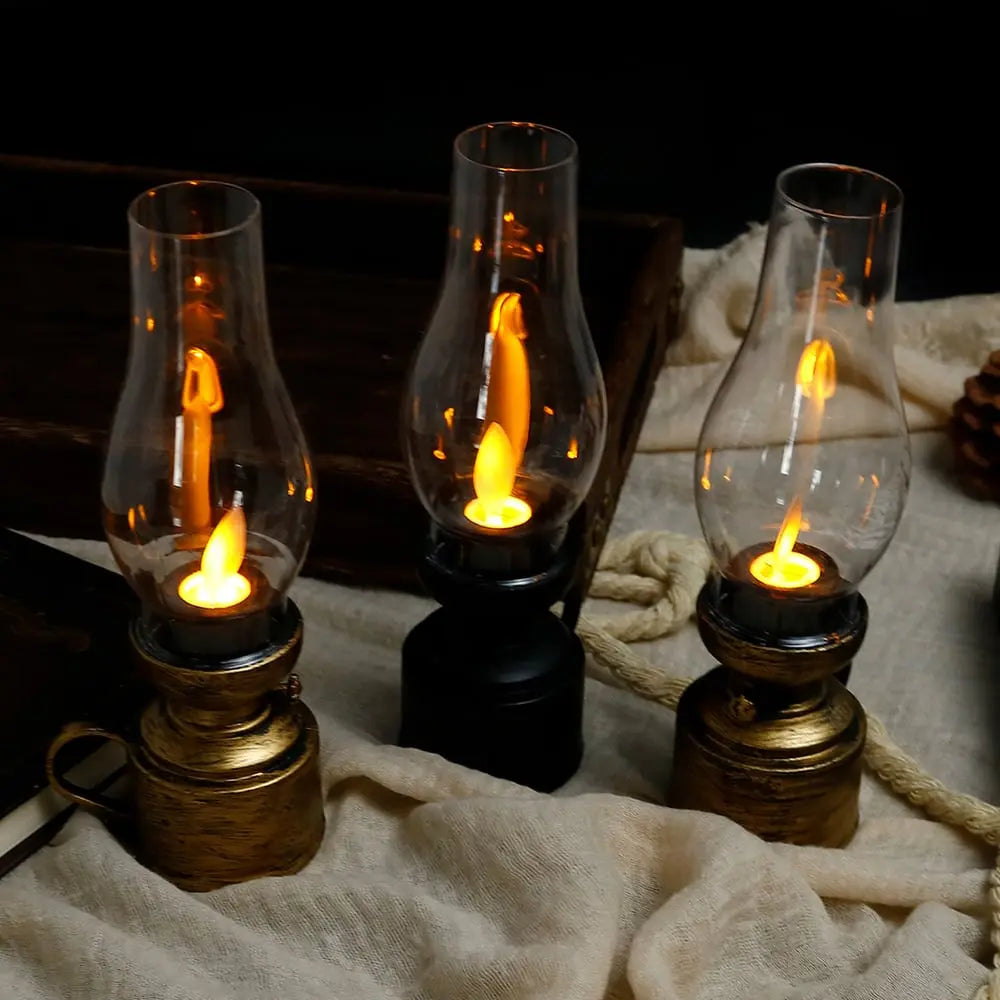 LED Lantaarn met Flikkereffect Zwart Wit Brons Batterij Warm Sfeerlicht Sfeerverlichting Vuurloos Veilig Compact Vintage Tafellamp Decoratie Slaapkamer Woonkamer Terras | Sansoti
