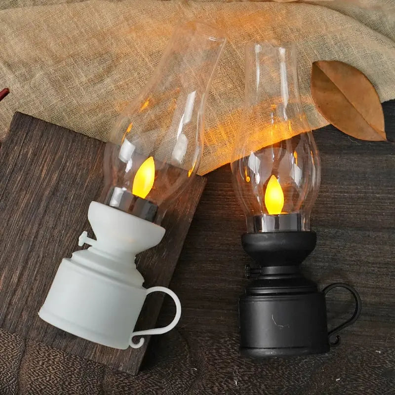LED Lantaarn met Flikkereffect Zwart Wit Brons Batterij Warm Sfeerlicht Sfeerverlichting Vuurloos Veilig Compact Vintage Tafellamp Decoratie Slaapkamer Woonkamer Terras | Sansoti