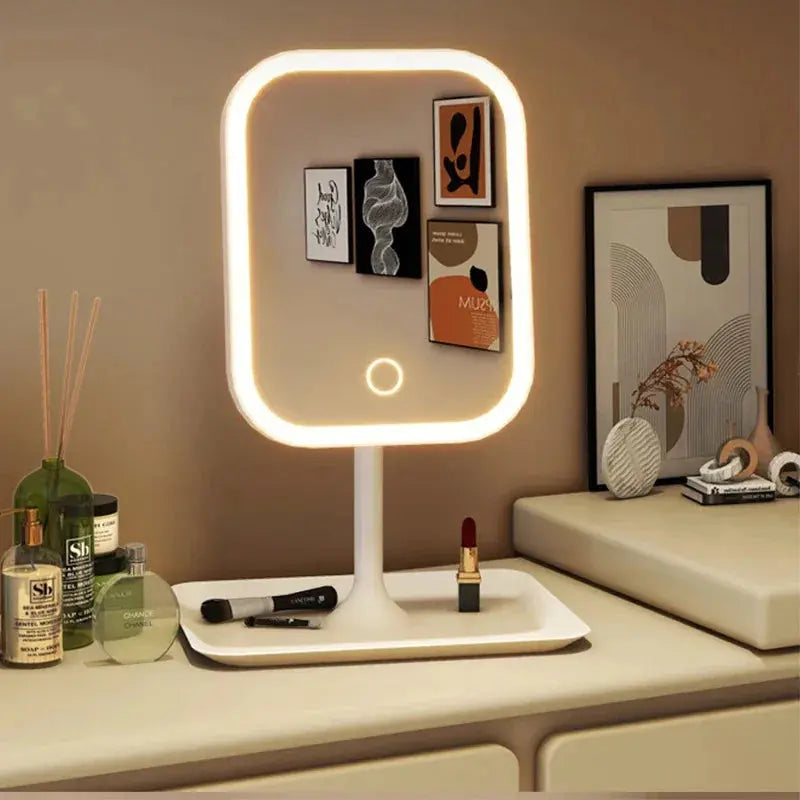 Verlichte Make-upspiegel met 3 Lichtmodi Dimbaar Touch LED Tafelmodel voor Schminken | Sansoti