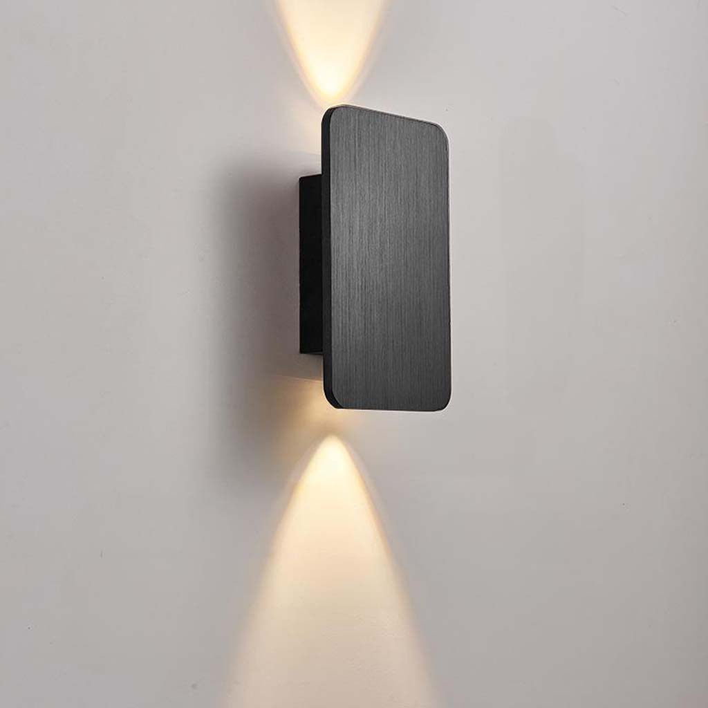 Moderne rechteckige LED-Wandleuchte aus Aluminium, minimalistisches Design, 5 Farben, stimmungsvolle Beleuchtung für Flur und Wohnzimmer | Sansoti