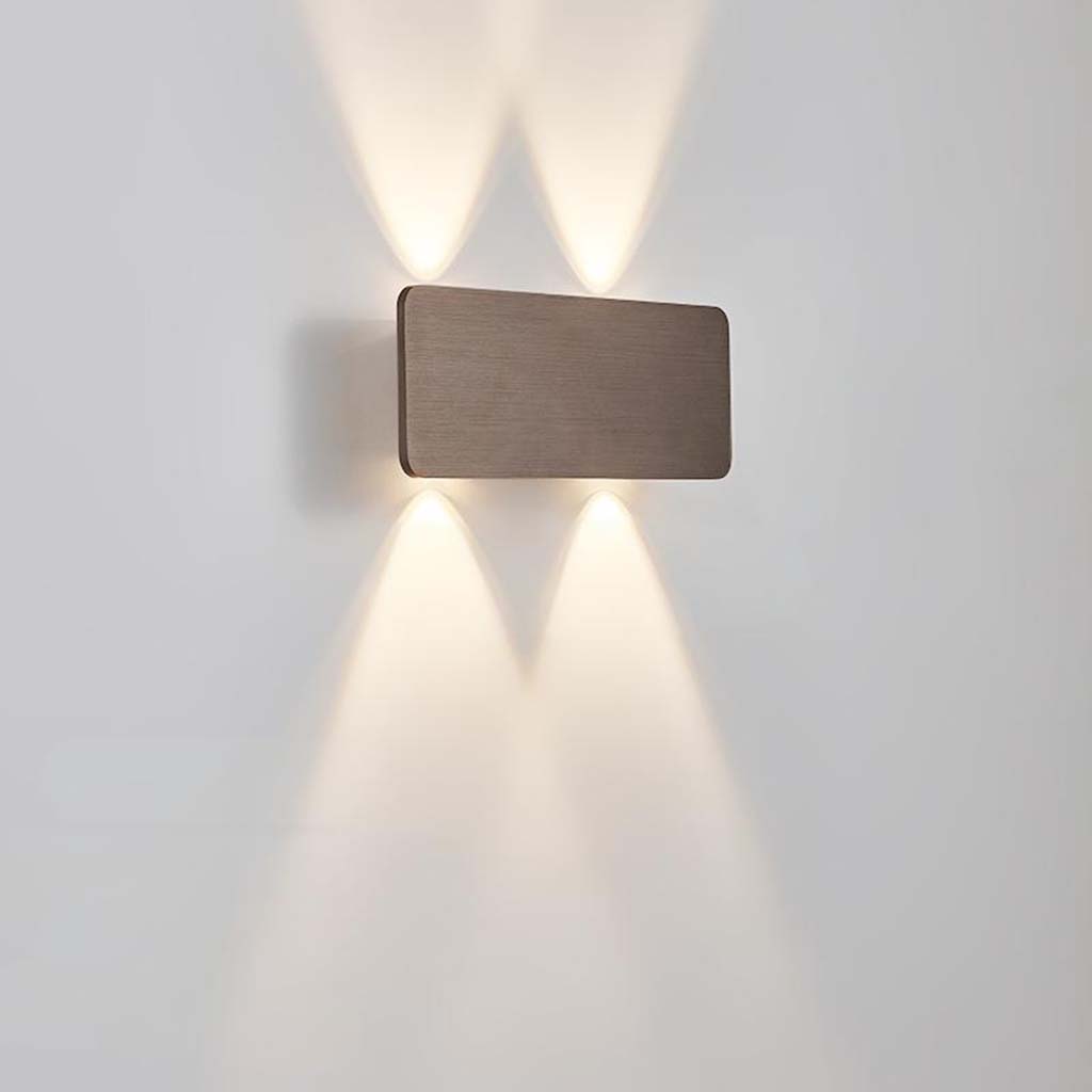 Moderne rechteckige LED-Wandleuchte aus Aluminium, minimalistisches Design, 5 Farben, stimmungsvolle Beleuchtung für Flur und Wohnzimmer | Sansoti
