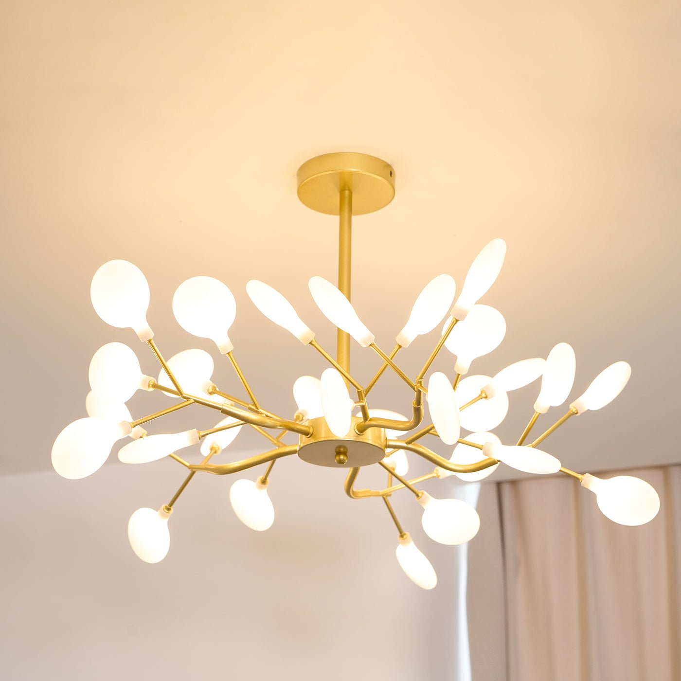Hängelampe LED Metall Gold Acryl Weiß Wohnzimmer Esszimmer Modernes Design Deckenleuchte Organische Leuchte | Restfield