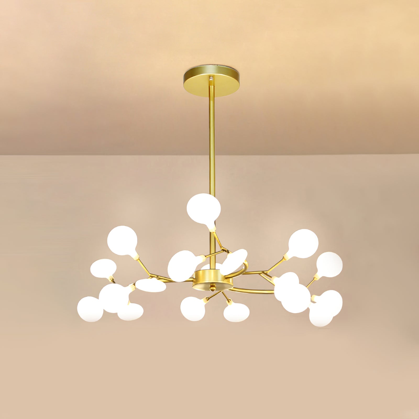 Hängelampe LED Metall Gold Acryl Weiß Wohnzimmer Esszimmer Modernes Design Deckenleuchte Organische Leuchte | Restfield