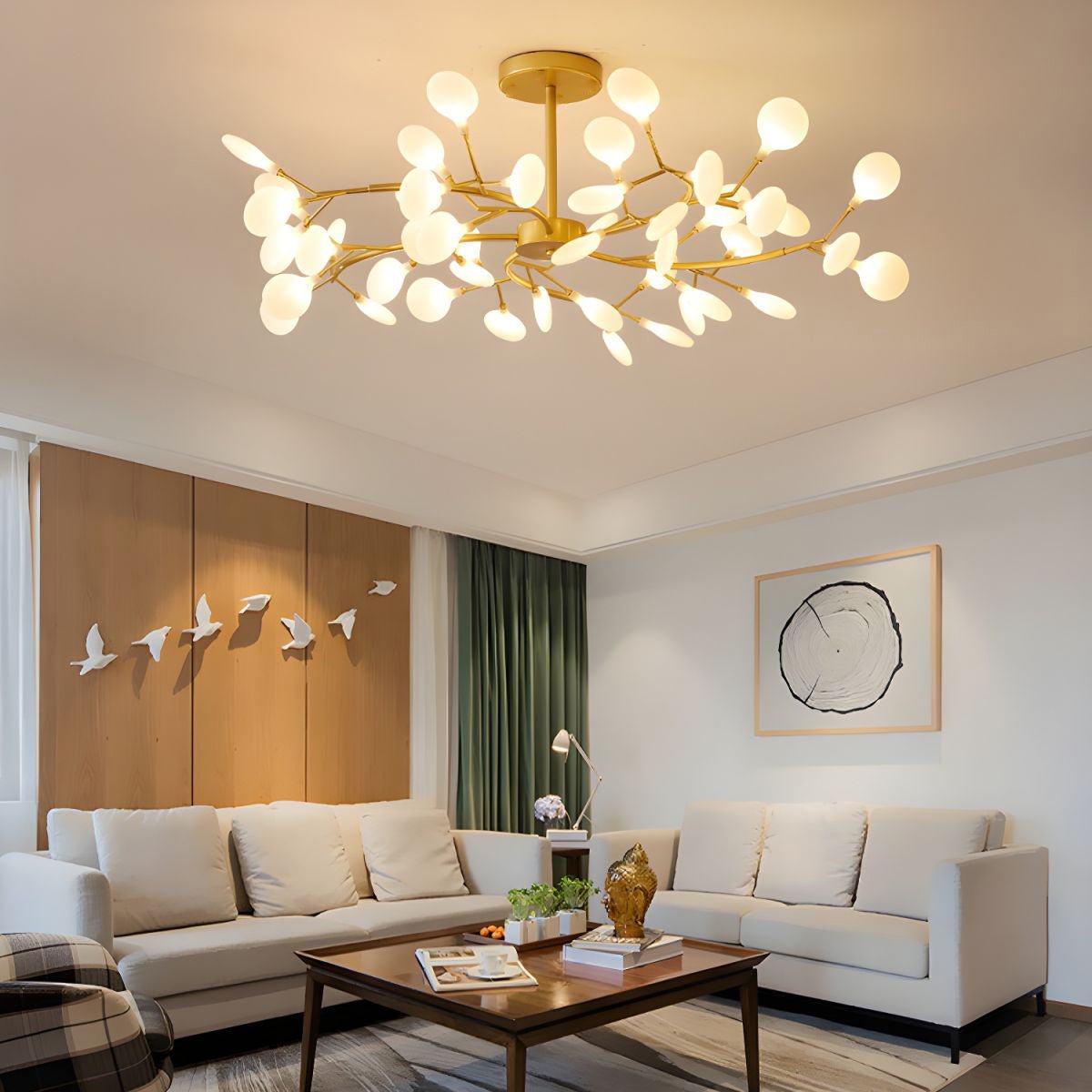 Hängelampe LED Metall Gold Acryl Weiß Wohnzimmer Esszimmer Modernes Design Deckenleuchte Organische Leuchte | Restfield