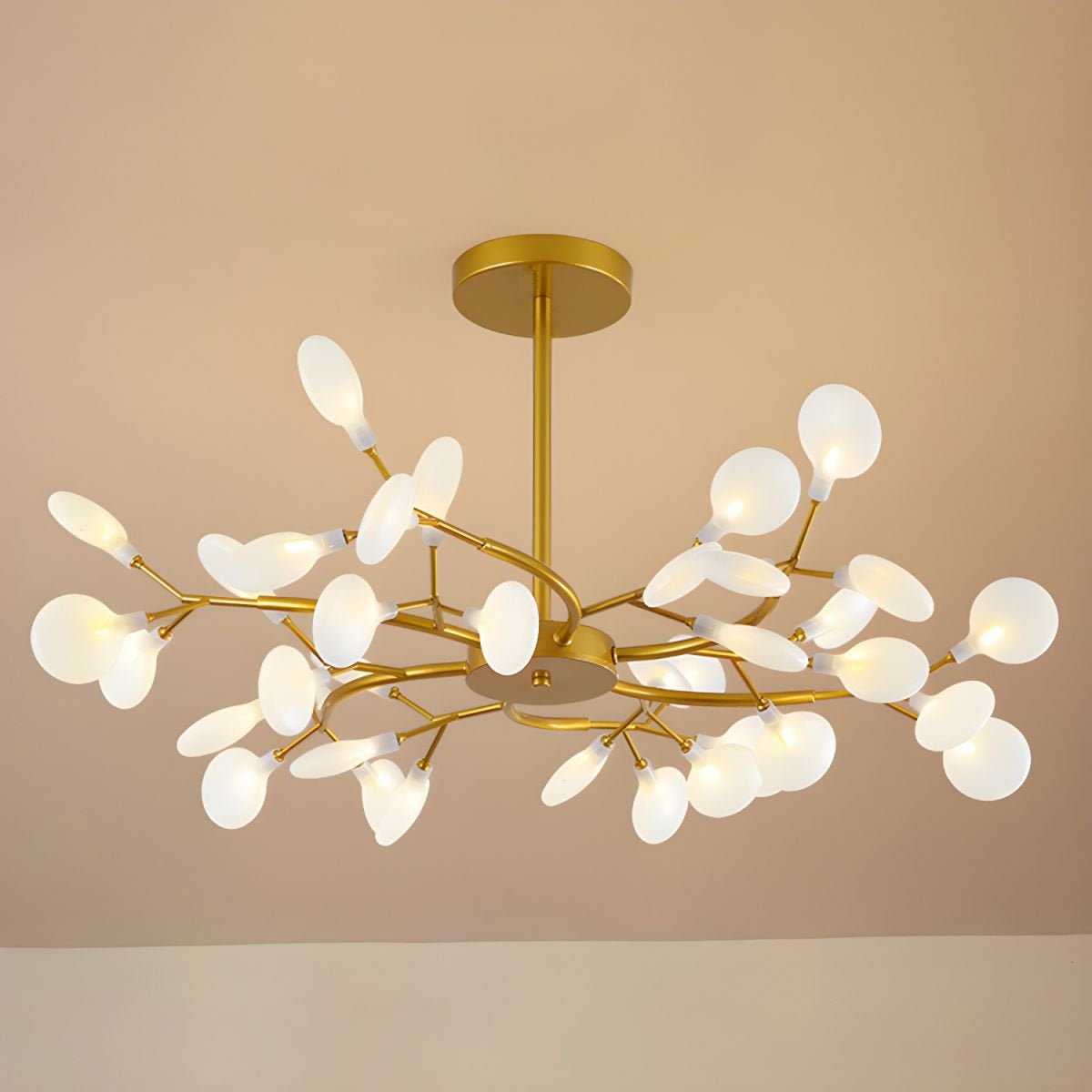 Hängelampe LED Metall Gold Acryl Weiß Wohnzimmer Esszimmer Modernes Design Deckenleuchte Organische Leuchte | Restfield