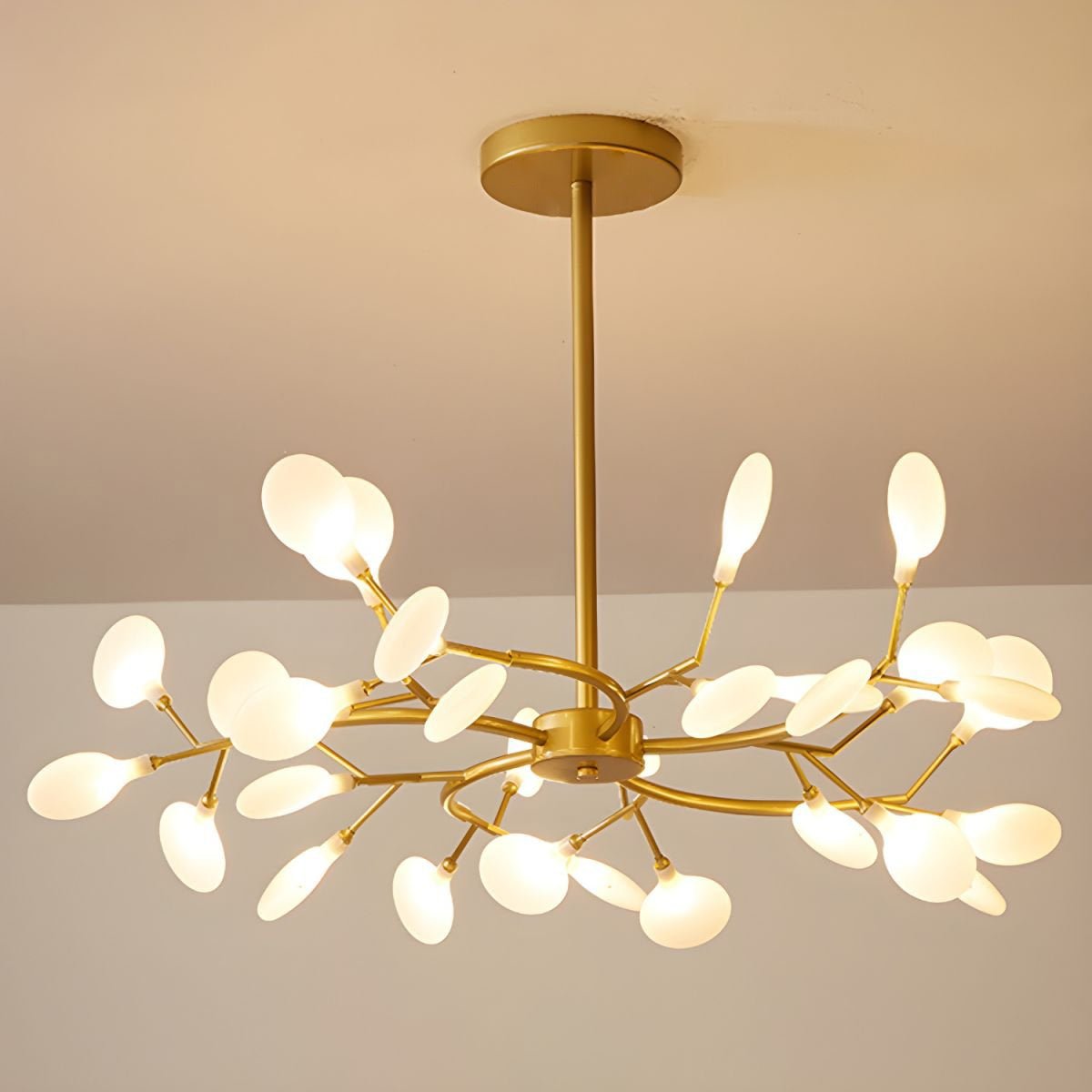 Hängelampe LED Metall Gold Acryl Weiß Wohnzimmer Esszimmer Modernes Design Deckenleuchte Organische Leuchte | Restfield
