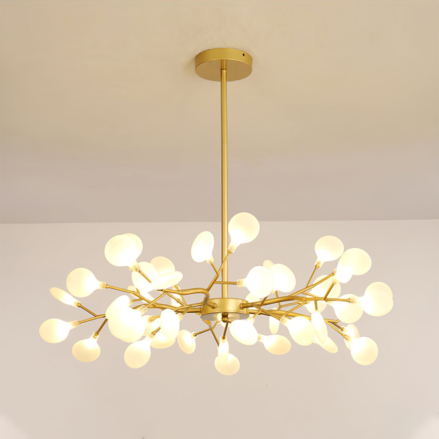 Hängelampe LED Metall Gold Acryl Weiß Wohnzimmer Esszimmer Modernes Design Deckenleuchte Organische Leuchte | Restfield