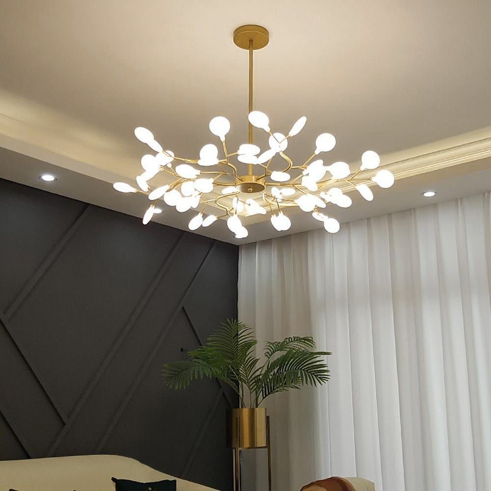 Hängelampe LED Metall Gold Acryl Weiß Wohnzimmer Esszimmer Modernes Design Deckenleuchte Organische Leuchte | Restfield