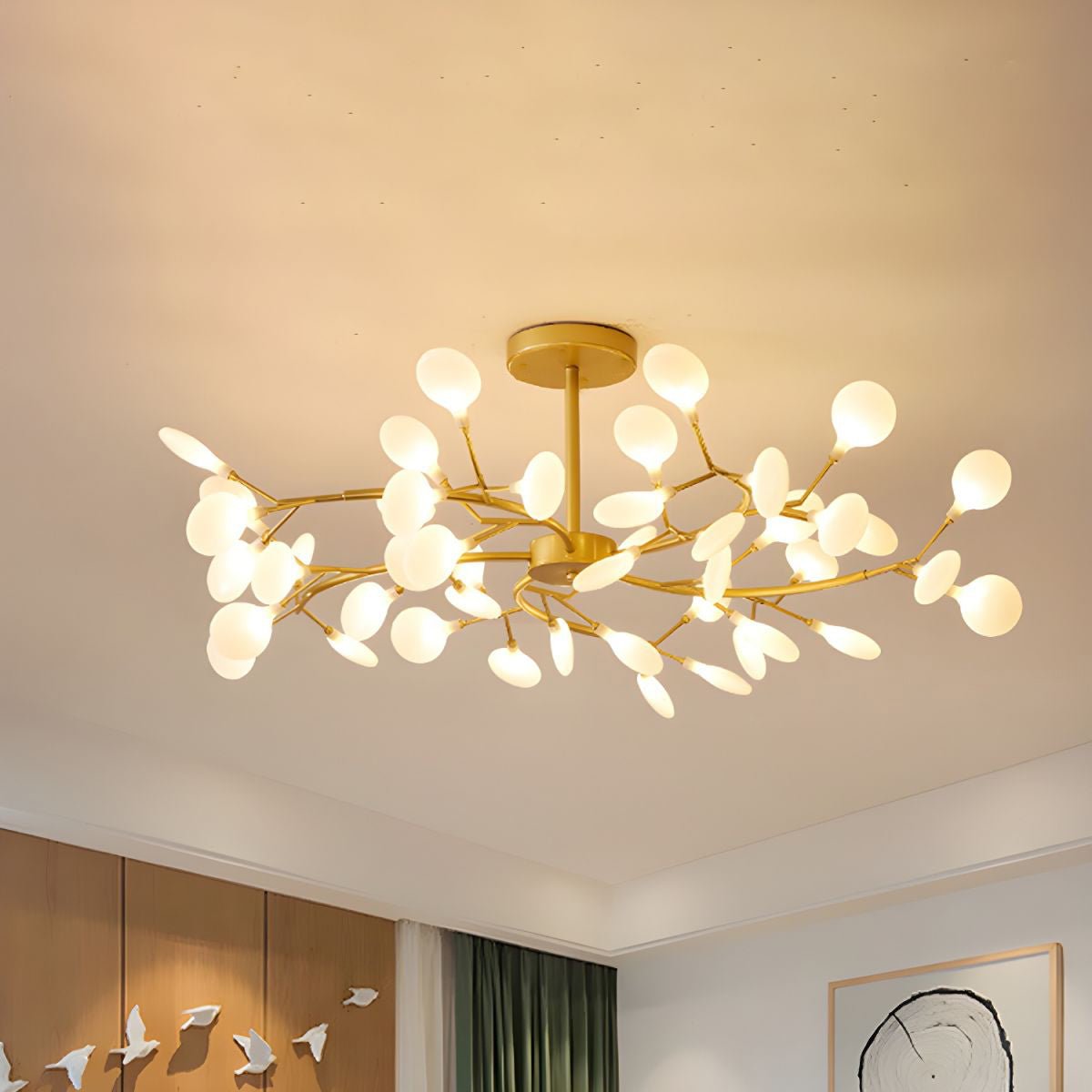Hängelampe LED Metall Gold Acryl Weiß Wohnzimmer Esszimmer Modernes Design Deckenleuchte Organische Leuchte | Restfield