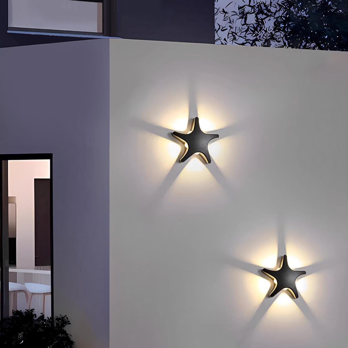 LED Outdoor Wall Lamp Butterfly Black IP65 Weatherproof Warm White for Facade Balcony and Entrance | Sansoti