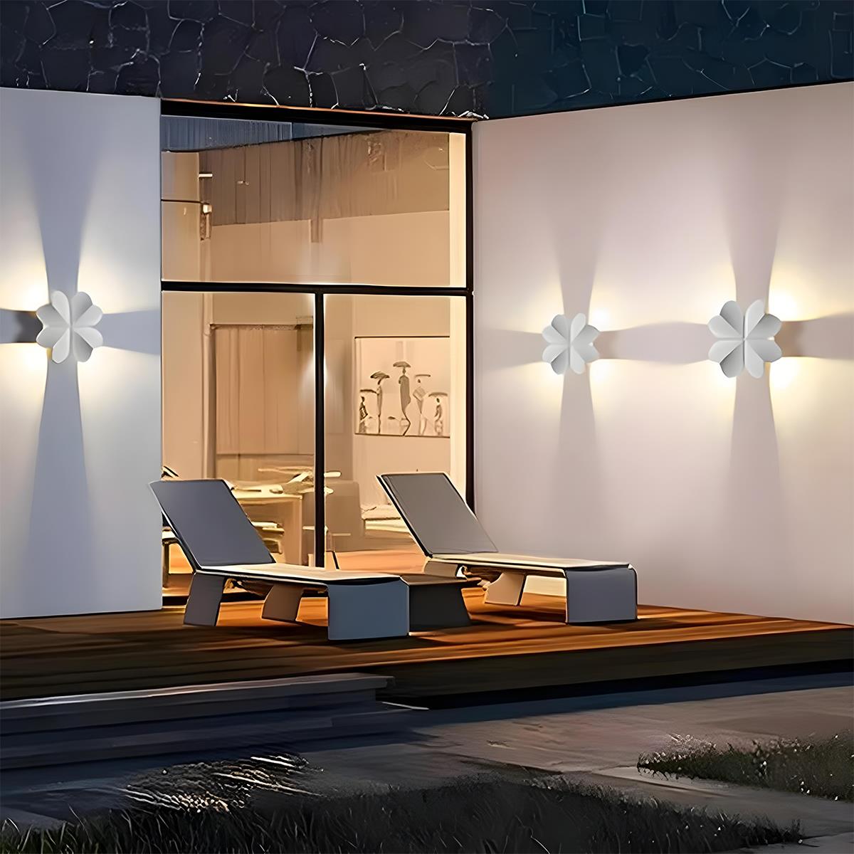 LED Outdoor Wall Lamp Butterfly Black IP65 Weatherproof Warm White for Facade Balcony and Entrance | Sansoti