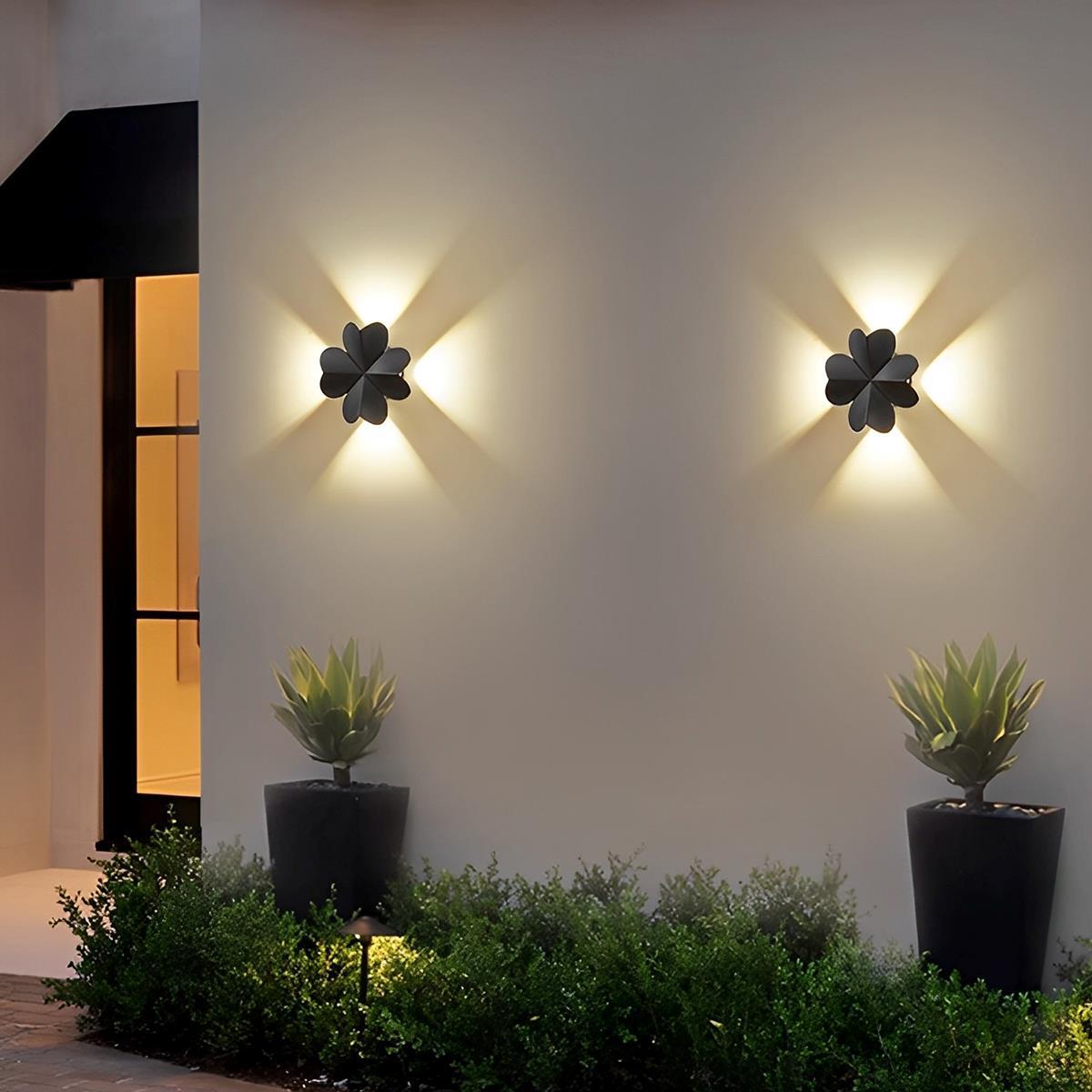 LED Outdoor Wall Lamp Butterfly Black IP65 Weatherproof Warm White for Facade Balcony and Entrance | Sansoti