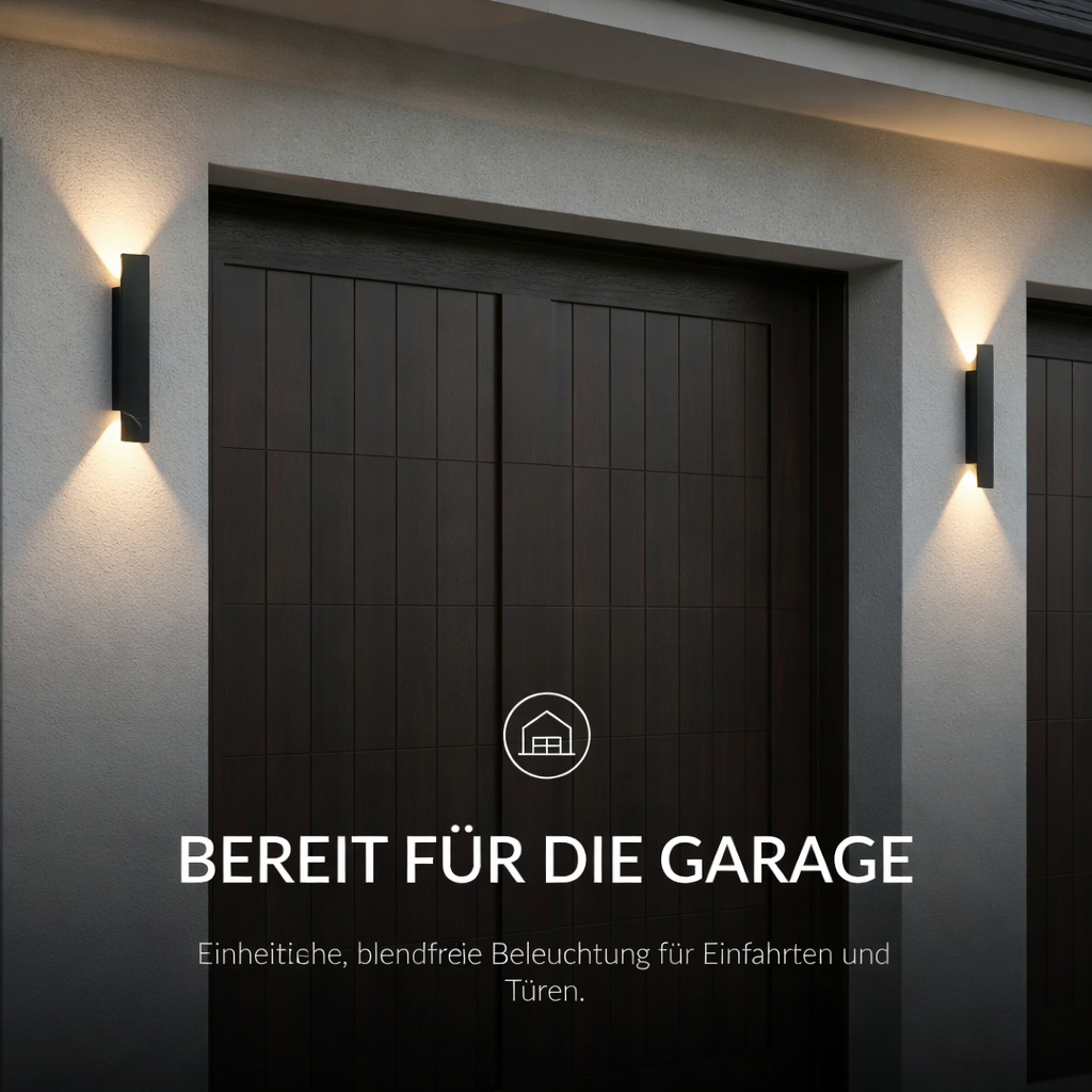 Moderne LED Wandlamp voor Buiten IP65 Aluminium Up & Down Licht Warm Wit Zwart voor Gevel en Terras | Sansoti