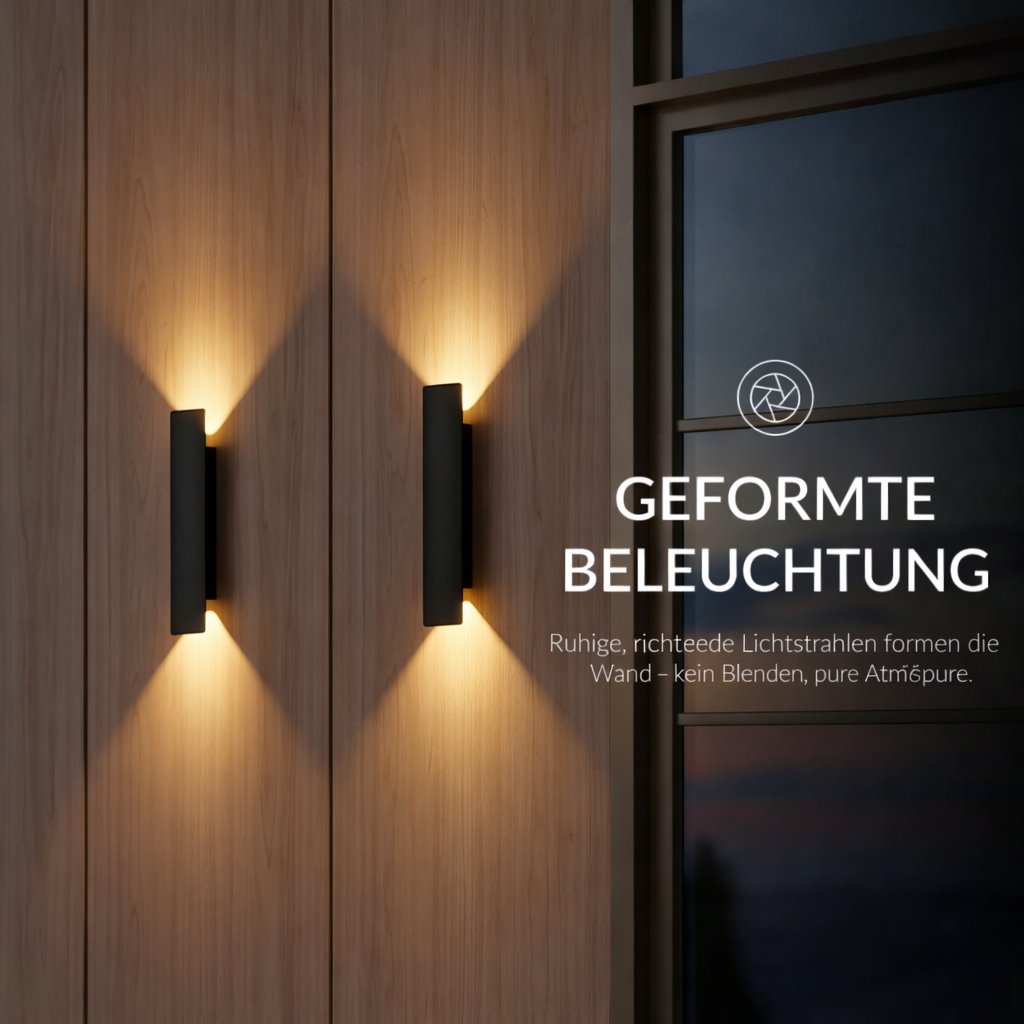 Moderne LED Wandlamp voor Buiten IP65 Aluminium Up & Down Licht Warm Wit Zwart voor Gevel en Terras | Sansoti