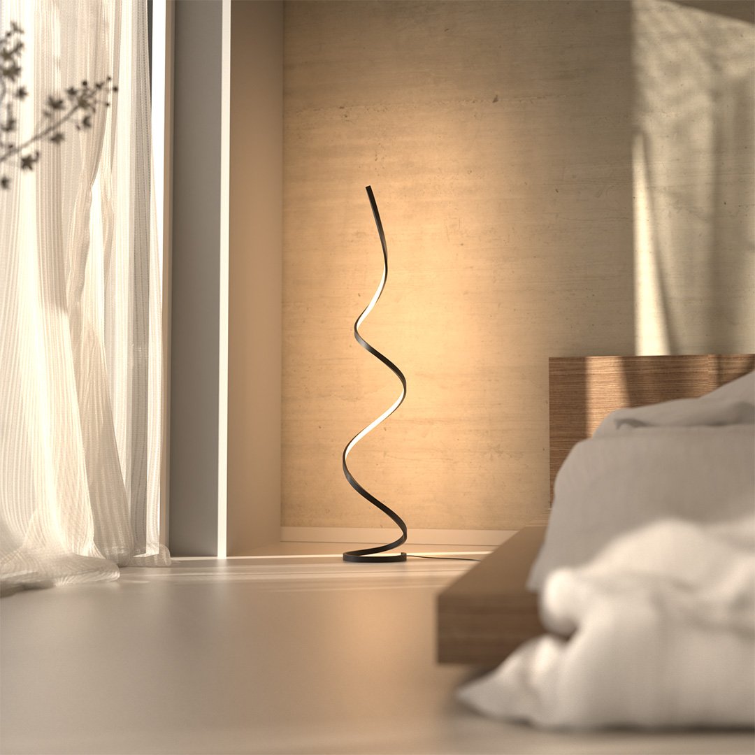 Restfield | Lampadaire LED minimaliste spirale | Dimmable | Lampe sur pied design moderne