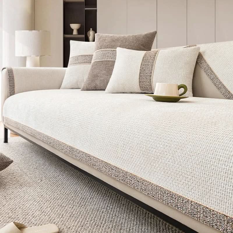 Antislip Bankhoes Polyester met Linnenlook voor Optimale Bescherming Comfort Stijlvol Woonkamer Interieur | Sansoti