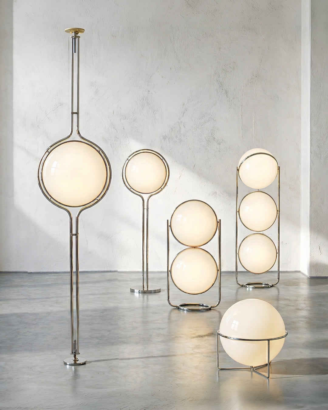 Moderne Vloerlamp met Chroomafwerking en Acrylbollen – Sfeervolle Verlichting voor Woonkamer en Slaapkamer | Sansoti
