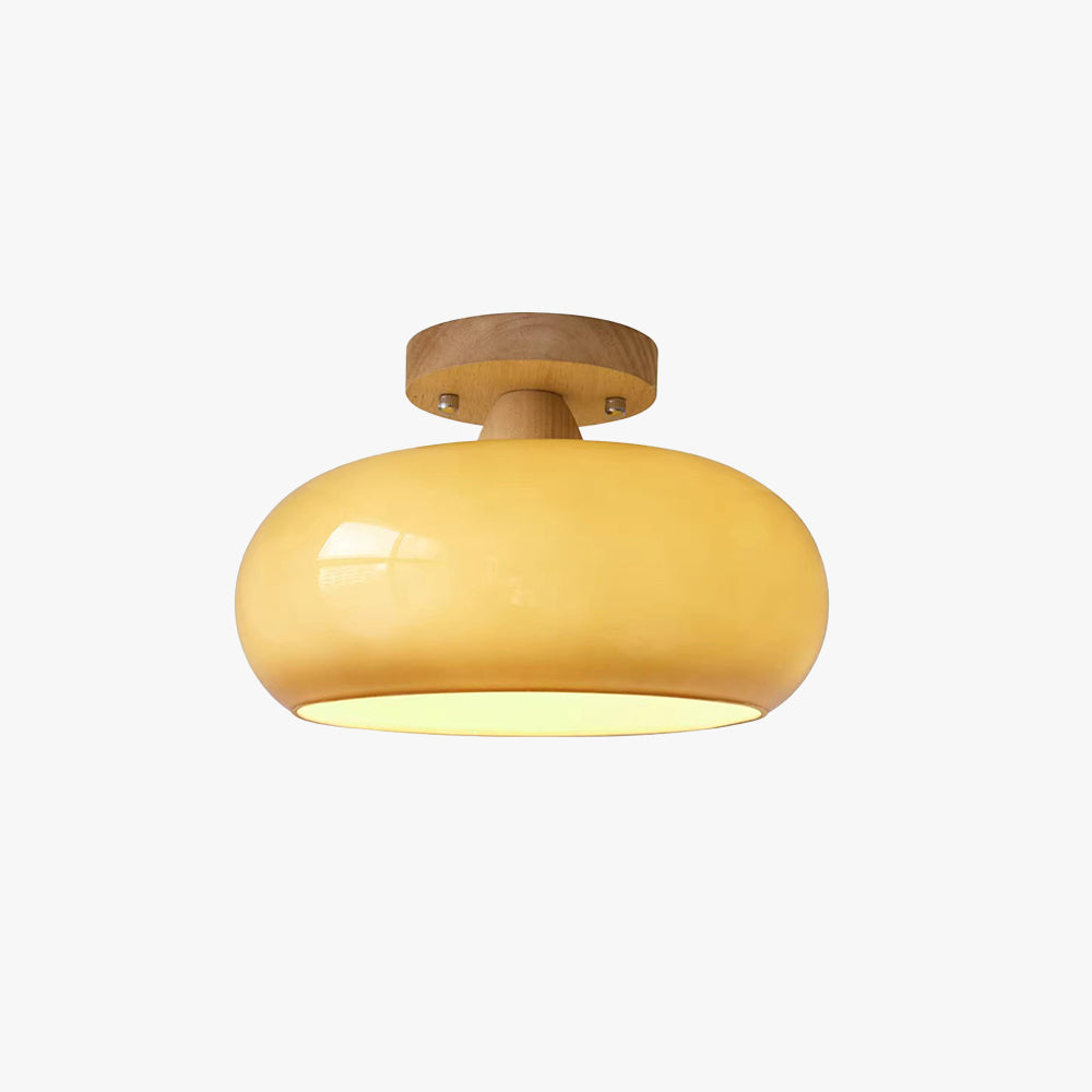 Deckenleuchte Holz Glas Skandinavisch Warm Natur E27 LED Wohnzimmer Esszimmer Stimmungslicht | Restfield
