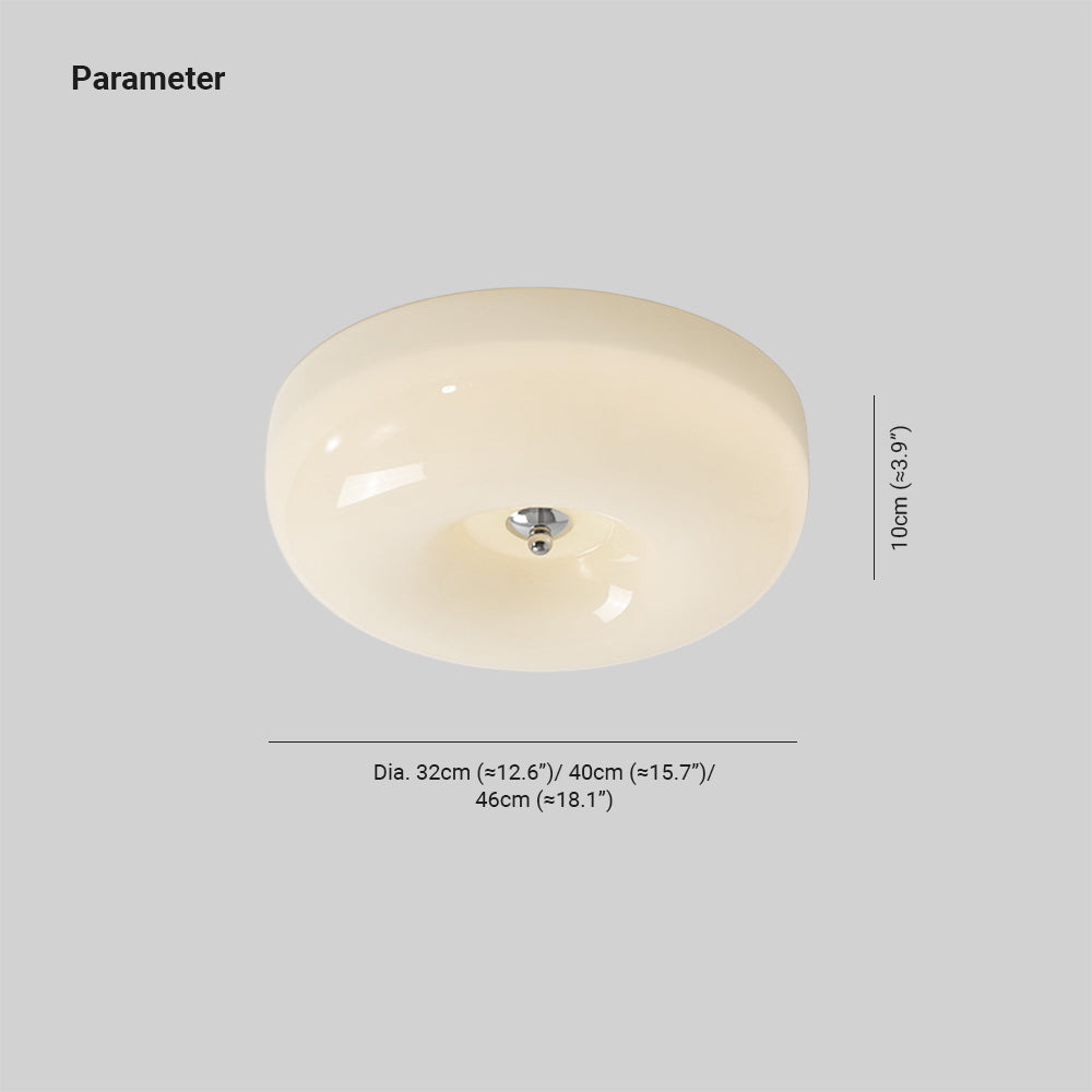 Glas-Deckenleuchte Creme Dimmbar LED Deckenbeleuchtung Skandinavisches Modernes Design Schlafzimmer Wohnzimmer | Sansoti