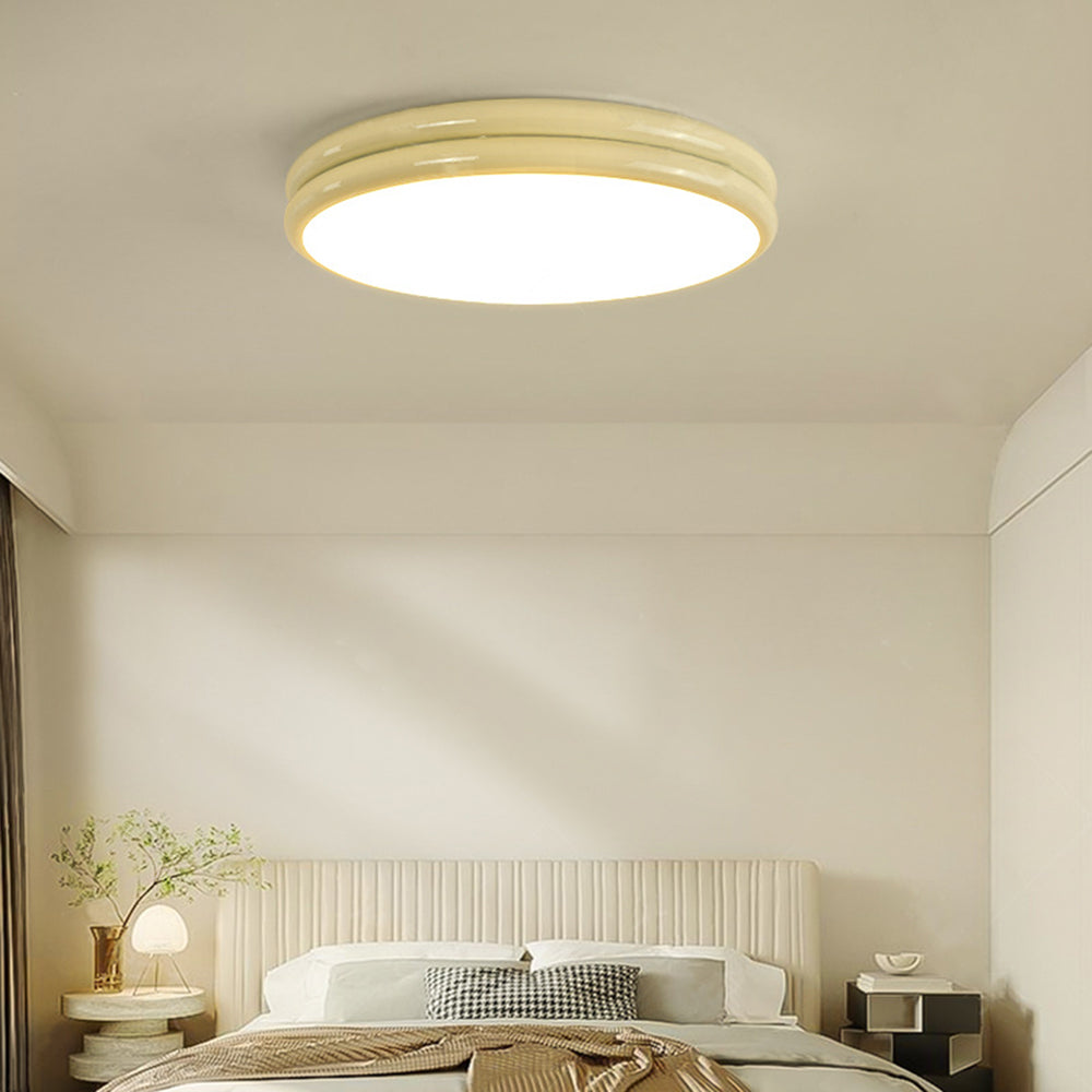 Moderne Deckenleuchte aus Metall und Acryl, farbenfrohe Doppellage, dimmbare LED-Beleuchtung für Wohnzimmer und Schlafzimmer | Sansoti