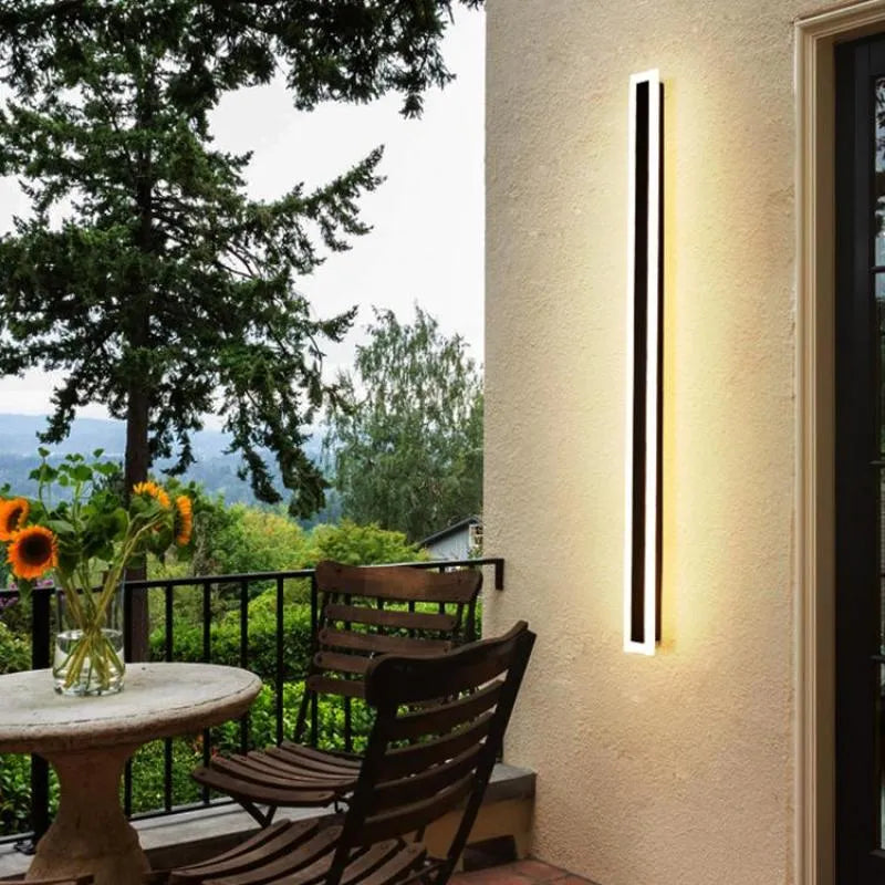 Außenwandleuchte LED Linear Schwarz Acryl IP65 Dimmbar Garten Fassade Modern | Restfield