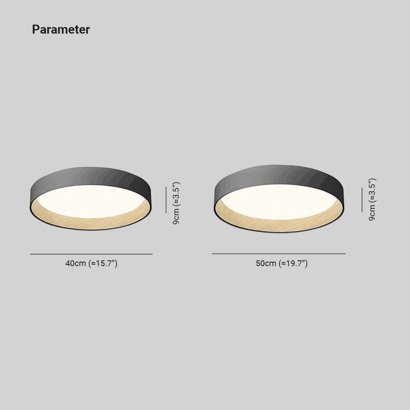 Modern Round LED Ceiling Light Metal Acrylic White Grey Black Dimmable Scandinavian Bedroom Interior | Sansoti