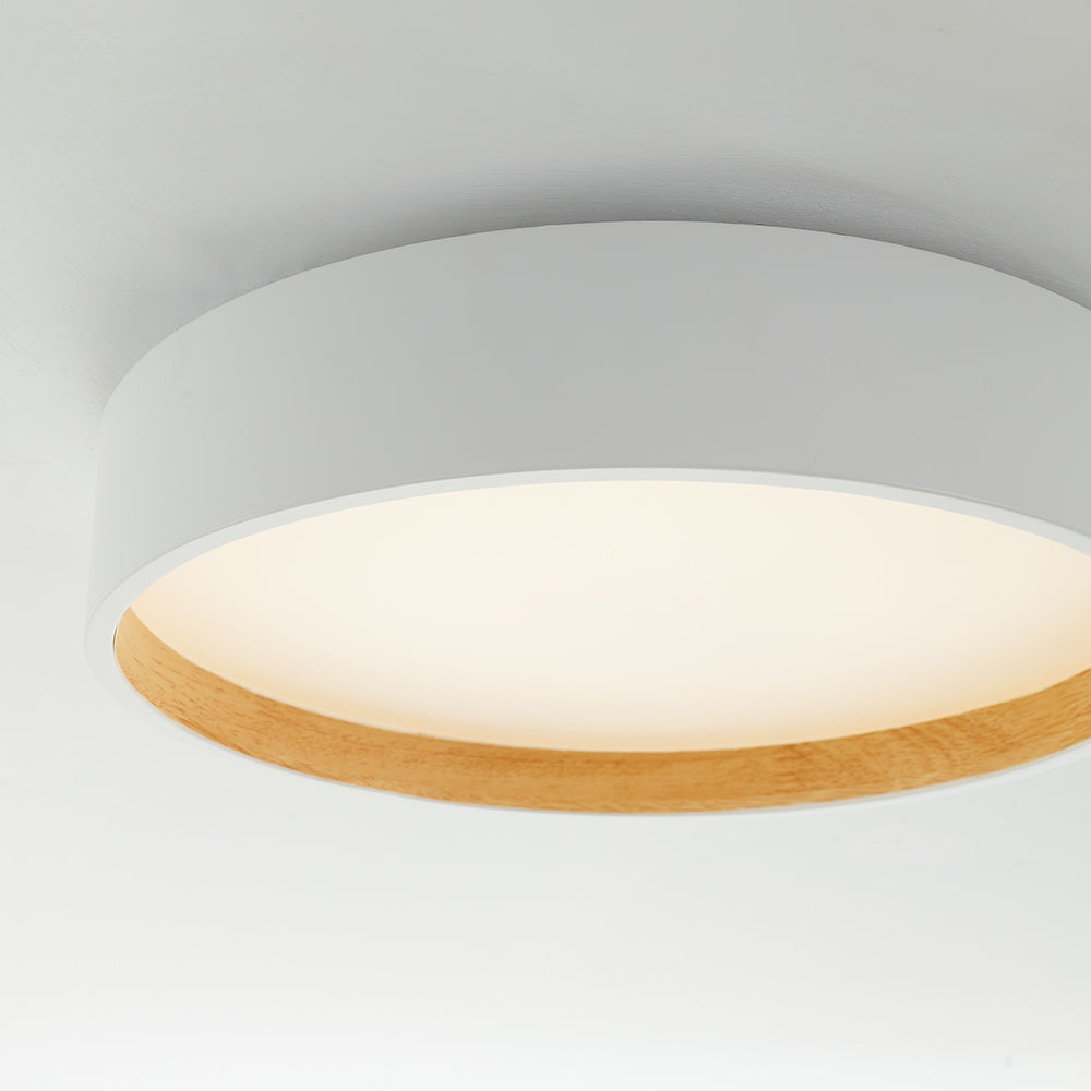 Modern Round LED Ceiling Light Metal Acrylic White Grey Black Dimmable Scandinavian Bedroom Interior | Sansoti