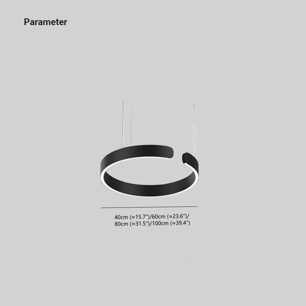 Zwevende LED Ringlamp Minimalistisch Modern Metaal Dimbaar Hanglamp Slaapkamer Woonkamer Eetkamer Plafond | Sansoti