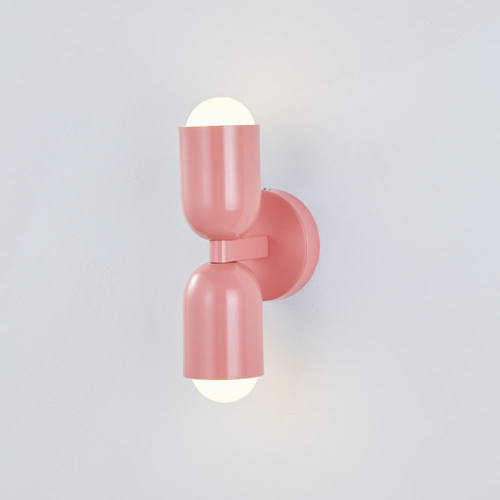 Moderne Metall-Wandleuchte LED Duo mit farbenfrohem pulverbeschichtetem Design für Schlafzimmer und stimmungsvolles Wohnzimmer | Sansoti