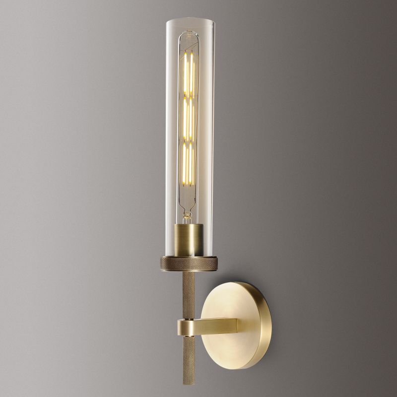 Applique en verre cristallin Laiton Dimmable Douille E26 Salon Chambre Couloir Montage vertical horizontal | Sansoti