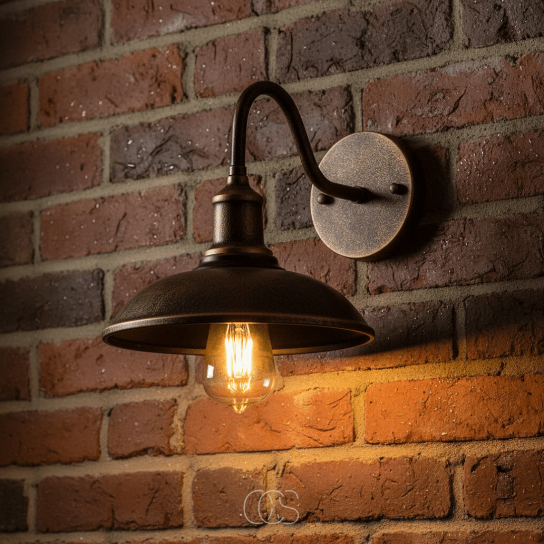 Vintage Buitenwandlamp E27 Brons IP65 Waterdicht 25×26cm Stoer Klassiek Design Tuinverlichting Buitenlamp | Sansoti