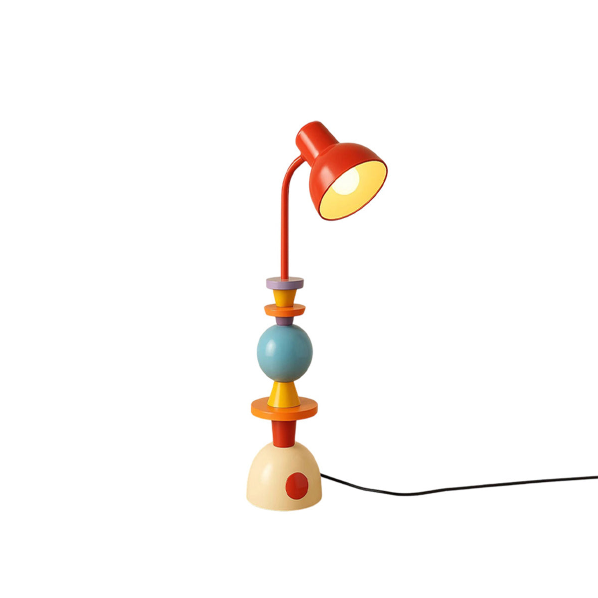 Staande designlamp met gekleurde metalen schijven 40 cm diameter moderne vloerlamp industrieel interieur woonkamer | Sansoti