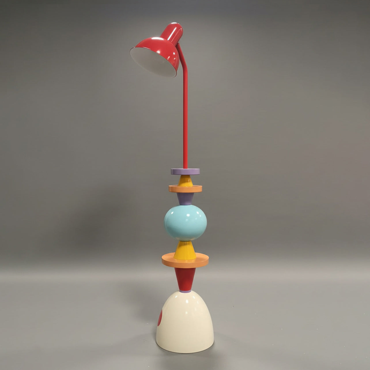 Staande designlamp met gekleurde metalen schijven 40 cm diameter moderne vloerlamp industrieel interieur woonkamer | Sansoti