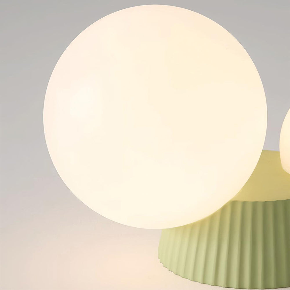 Hängeleuchte Decke 2 Lichtkugeln Resin Grün Wohnzimmer Schlafzimmer Flur Kugelleuchte Modernes Design | Restfield
