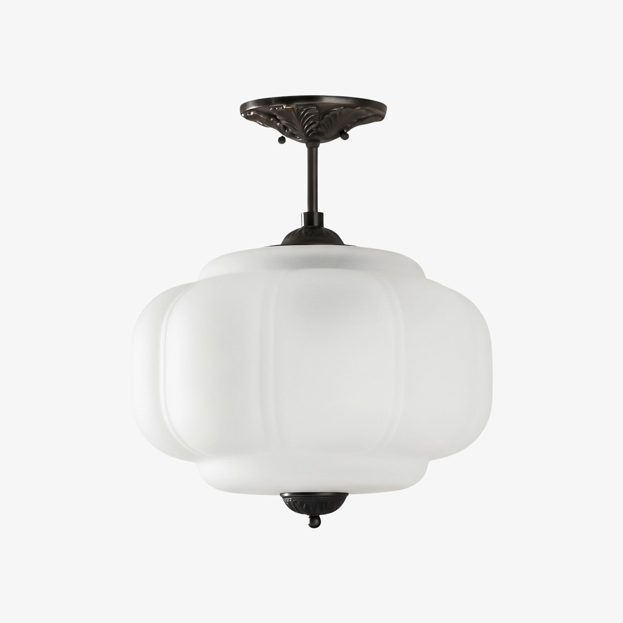 Vintage Melkglazen Hanglamp met Gegolfde Rand – Scandinavische Sfeerverlichting voor Keuken en Slaapkamer | Sansoti