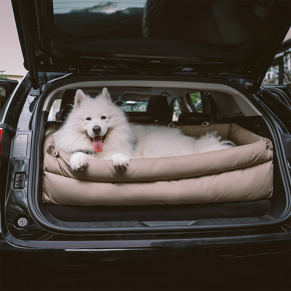 Hondenautostoel Luxe Kunstleer Reismand Large Deluxe Veilig & Comfortabel voor Middelgrote Grote Honden | Sansoti