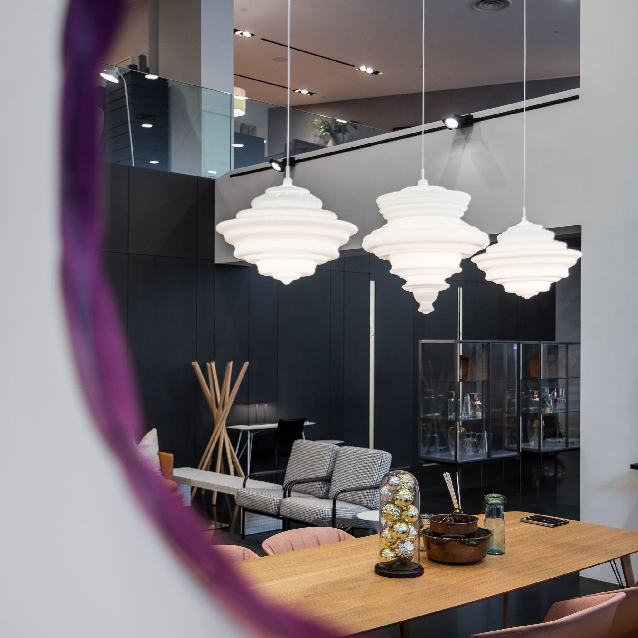 Hanglamp Geïnspireerd op Metropolitan Opera met Vloeiende Silhouet – Handgemaakt Glas in Transparant, Opaal of Amber – Verstelbare Draad 150 cm | Sansoti