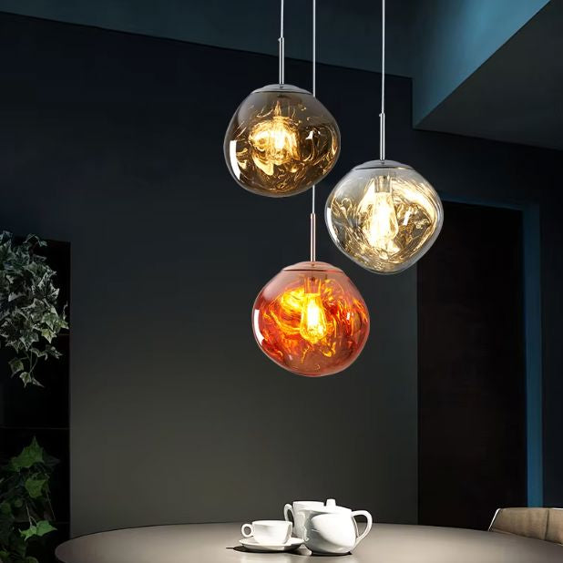Moderne Lava-Hängeleuchte mit Glas- oder PVC-Kugel und verstellbarer Aufhängungshöhe | Restfield