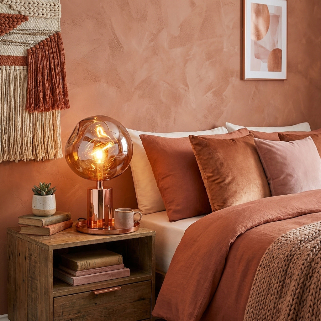 Tafellampe met Gesmolten Lava Textuur in Goud, Roségoud of Zilver | Sansoti
